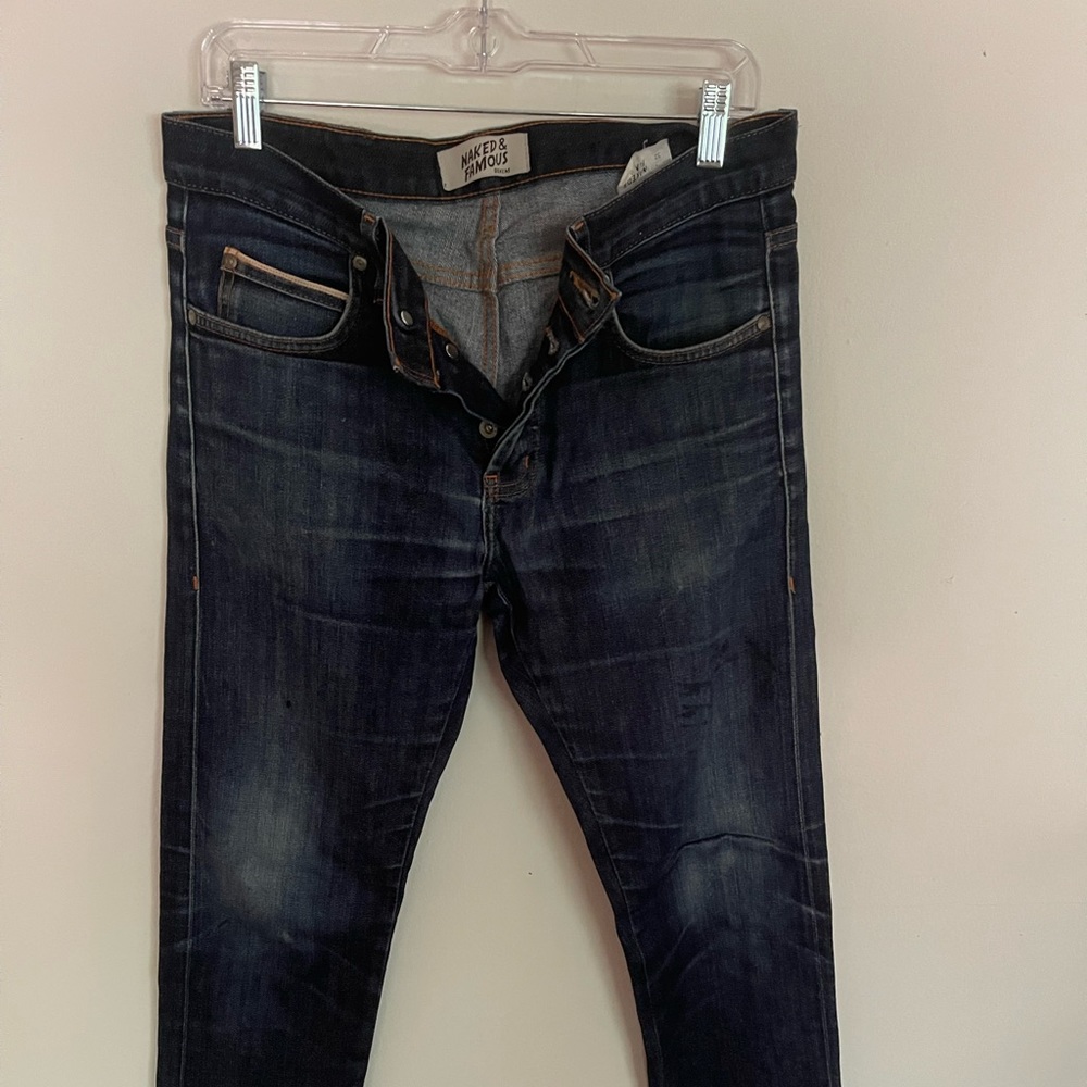 Naked & Famous skinny slim jeans 32 X 34 mens